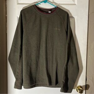 Vintage Eddie Bauer Olive Green Fleece Crewneck Pullover Men’s L